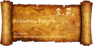 Kolodzey Patrik névjegykártya